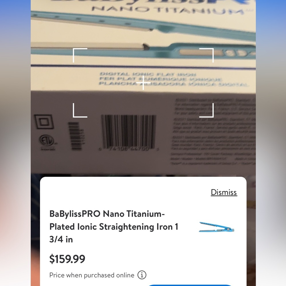 NWT IN PACKAGING BaByLiss Pro Nano Titanium Hair Straightener 1 3/4 44MM